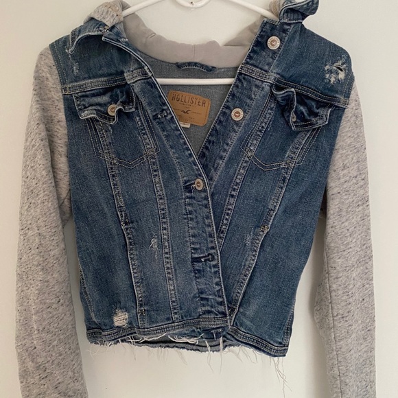 hollister denim hoodie